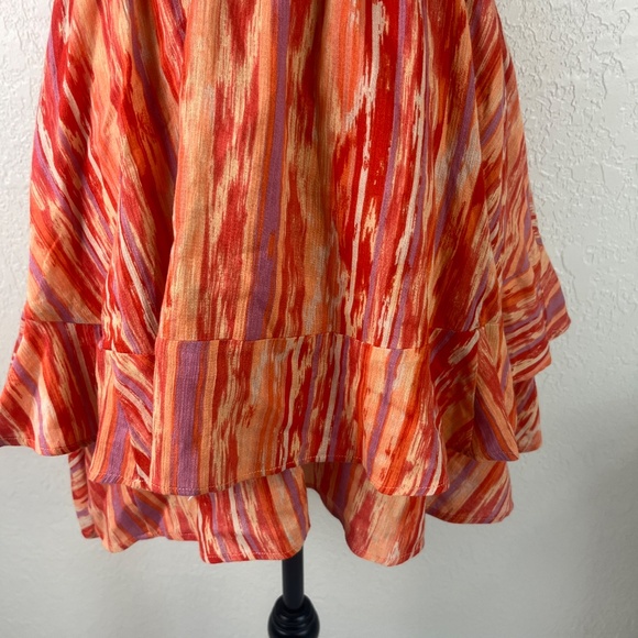 Free People Women’s Heart Shaped Face Mini Dress Sz Small No Belt Orange - Picture 7 of 12